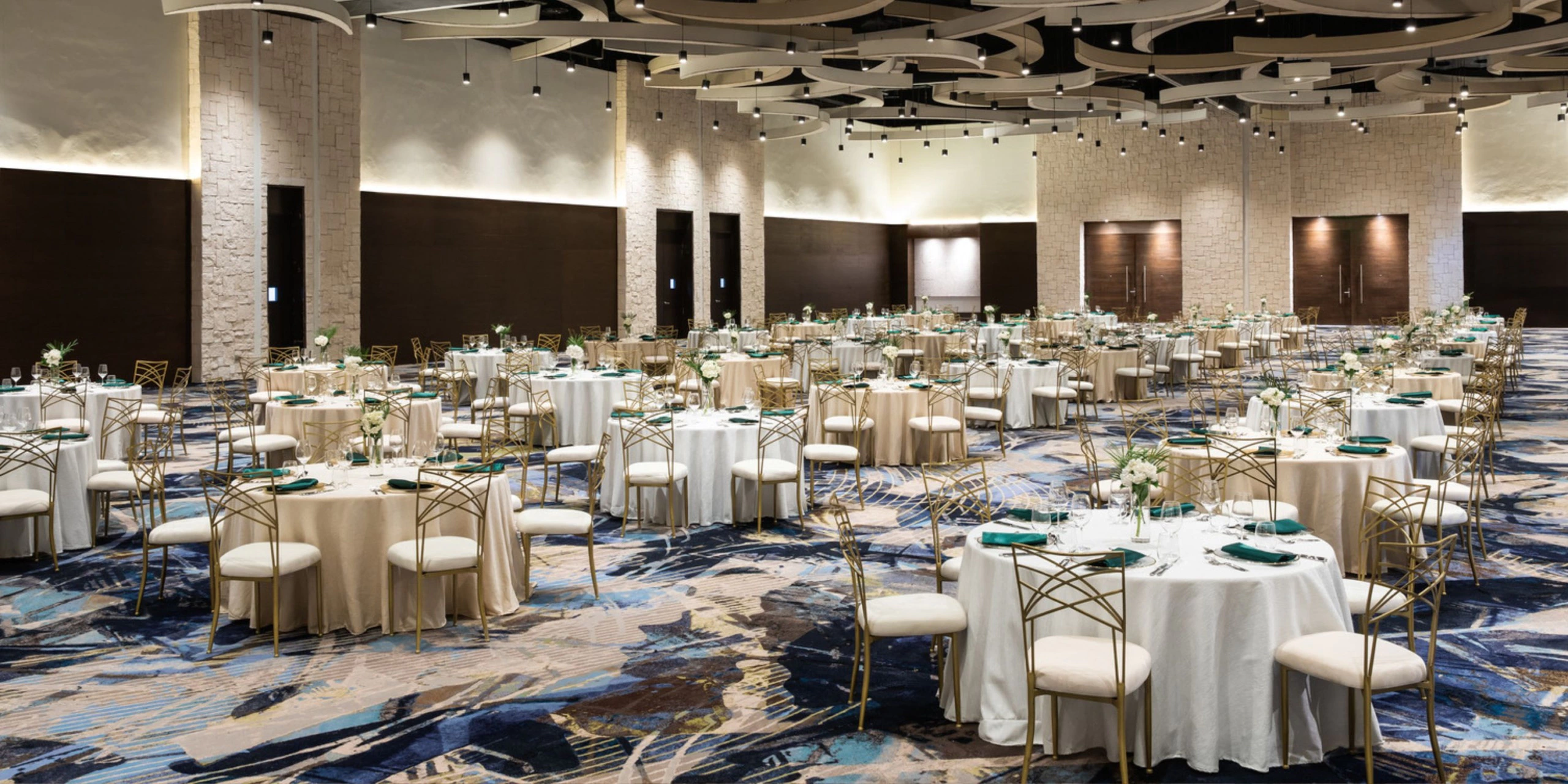 Elegant ballroom wedding reception setup at Hyatt Zilara Cap Cana