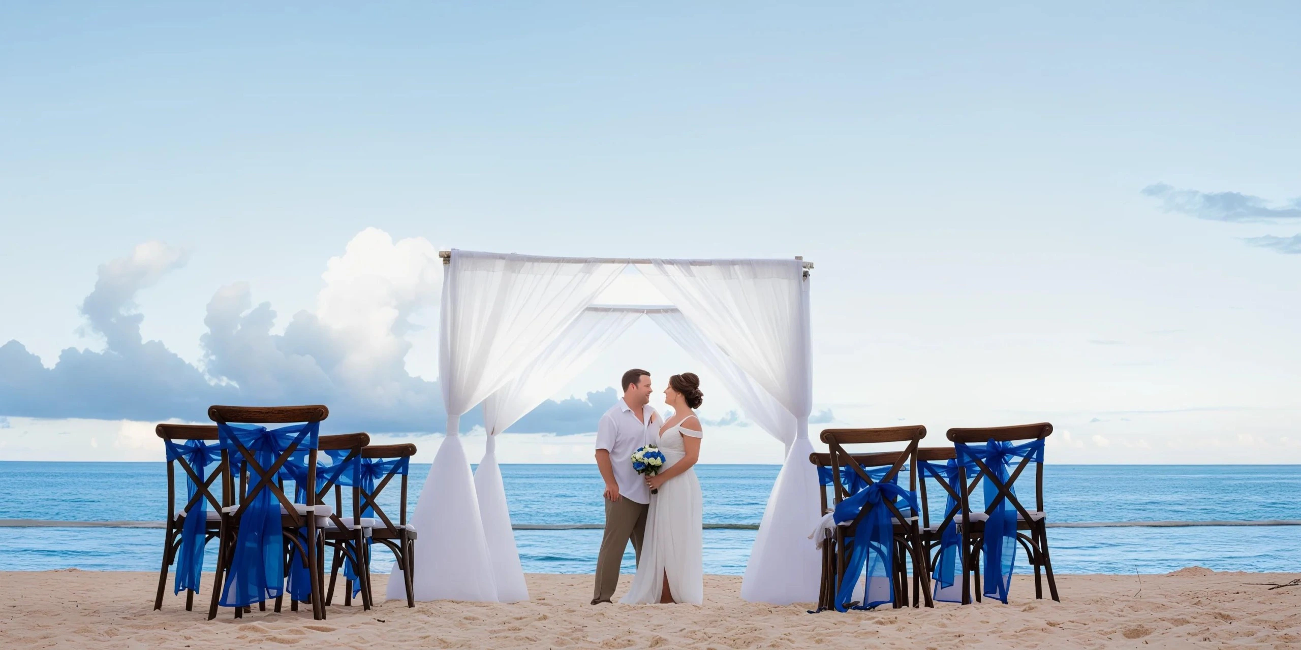 Beach wedding ceremony setup on the shoreline at Hyatt Zilara Cap Cana