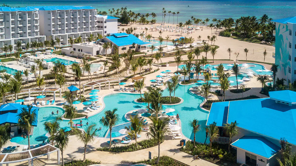Margaritaville Island Reserve Cap Cana all-inclusive beachfront resort with tropical pools and island-inspired atmosphere.