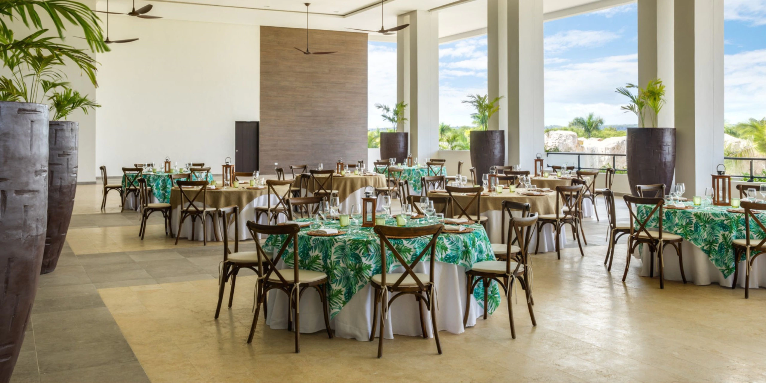 Santo Domingo Terrace wedding reception setup with tropical views at Hyatt Zilara Cap Cana