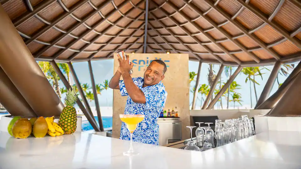 Spiritz bar at Hyatt Zilara Cap Cana featuring premium spirits, handcrafted cocktails, stylish seating, and an upscale resort atmosphere.