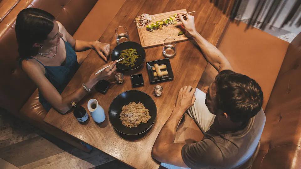 Tempest Table restaurant at Hyatt Zilara Cap Cana featuring interactive teppanyaki dining, skilled chefs, and contemporary Asian-inspired décor.